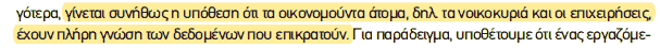 Απόσπασμα σχολικού βιβλίου ΑΟΘ, σελ. 24: υπόθεση πλήρους γνώσης των δεδομένων.